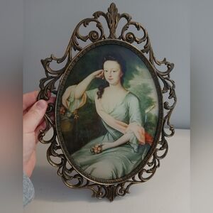 Large Bubble Glass Vintage Victorian Lady Wall Hanging Decor